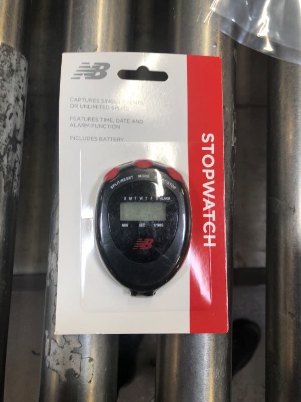 Photo 1 of New Balance Stop Watch - Digital Stopwatch Interval Timer Exercise Handheld Display for Sports & Athletic Workout Training (Soccer, Boxing, Swim, Referee, Coaching, Kids), Black/Red