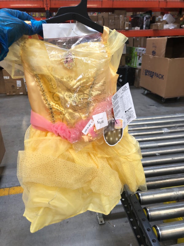 Photo 2 of Kids' Disney Princess Belle Deluxe Light up Halloween Costume Dress with Headpiece (3-4T)