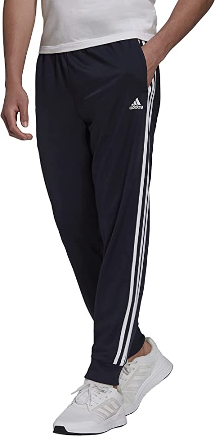 Photo 1 of adidas Men's Essentials Warm-up Slim Tapered 3-Stripes Tracksuit Bottoms
