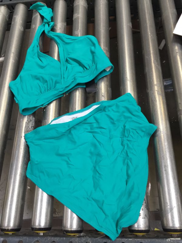 Photo 1 of 2 pc swimsuit TEAL - MEDIUM