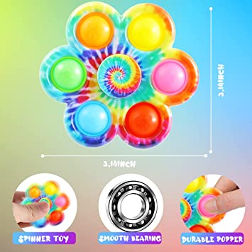 Photo 2 of Aveloki 9 Pack Pop Fidget Spinner, Push Pop Bubble Spinner Toy, Simple Sensory Fidget Spinner Toy for Stress Reduction and Anxiety Relief Hand Spinner for Children