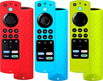 Photo 1 of 3 Pack Remote Cover for FireTV Stick (3rd Gen) 2021/ FireTV Stick 4K/ 4K Max 2021/ FireTV Stick Lite 2020/ FireStick (2nd Gen)/FireTV Cube Silicone Remote Case Cover Skin Sleeve - Red Blue Green