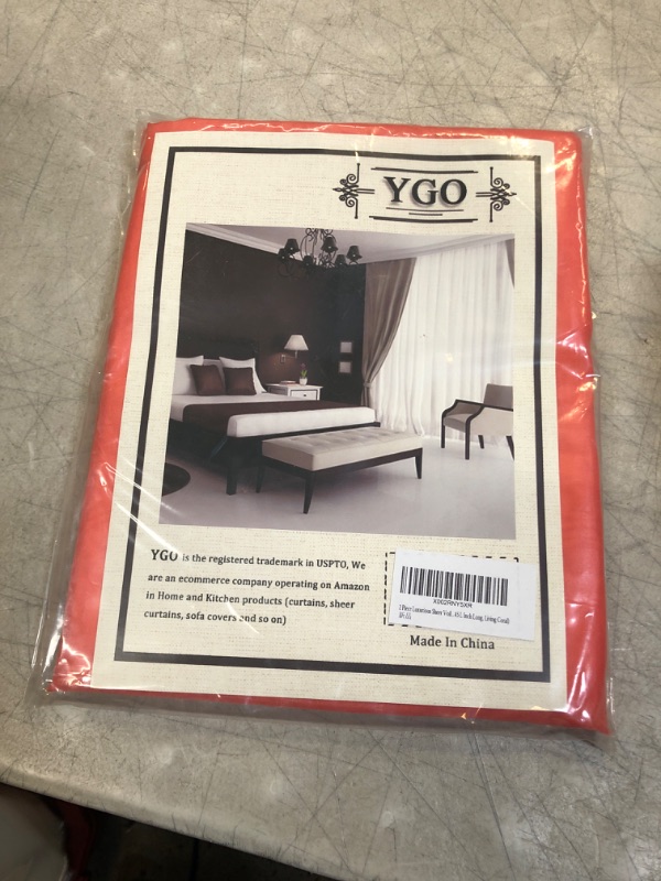Photo 2 of YGO Living Coral Sheer Curtains 45 Inch for Bathroom - 2 Panels Grommet Short Sheer Voile Gauzy Curtains Drapes with Light Filtering for Kitchen Small Window, Orange Coral 54W x 45L
