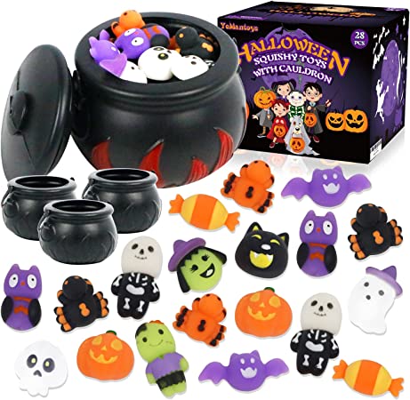 Photo 1 of Halloween Squishy Toys - 24PCS Halloween Toys with Flame Cauldron for Kids Toddlers In Bulk, Cauldrons Halloween Decor 2022, Halloween Goodie Bag Fillers, Halloween Party Favors Supplies
