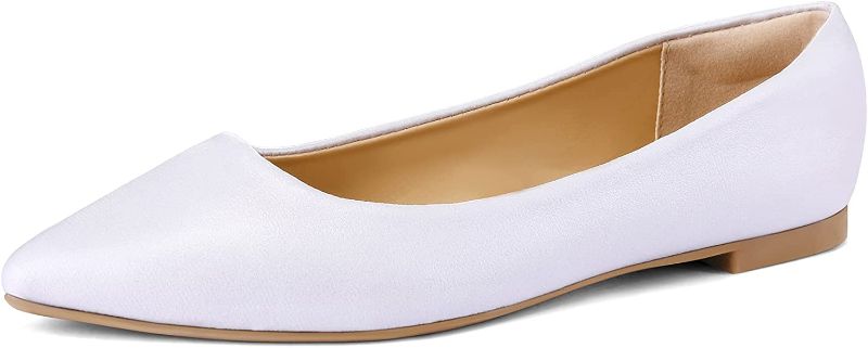 Photo 1 of mysoft Women's Flats Pointed Toe Ballet Wedding Flat Shoes with Comfort Heel Protection
7.5