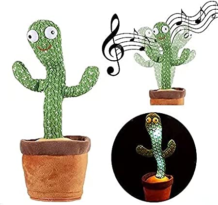 Photo 1 of HYG Electronic Dancing Cactus Shining Cactus Singing Cactus Dancing Cactus Plush Toy Interesting Children's Toys, Medium
