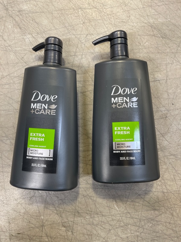 Photo 2 of 2 pack Dove Men+Care Body Wash with Pump for Men's Skin Care Extra Fresh Body Wash that Effectively Washes Away Bacteria While Nourishing Your Skin 23.5 oz