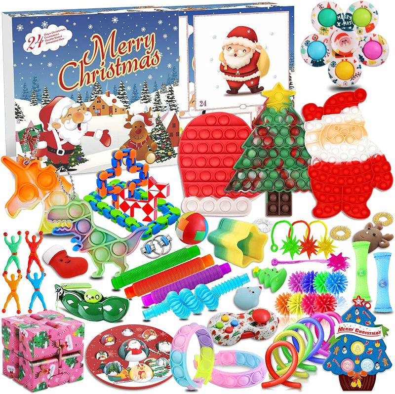 Photo 1 of Advent Calendars Fidget Toy Set 24DAYS Christmas Countdown Calendar Stress Relief Fidget Toy Pack Surprise Gifts Party Favor (01#)
