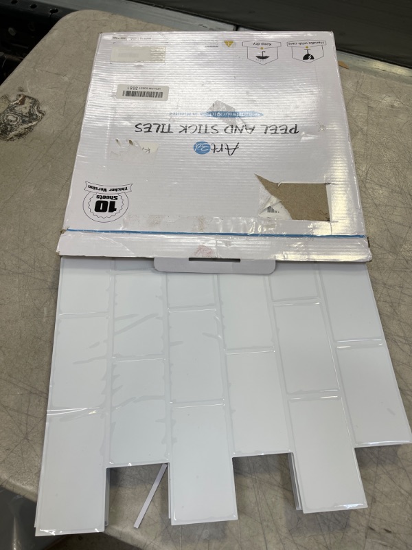 Photo 2 of Art3d Subway Tiles Peel and Stick Backsplash White, Stick on Tiles Kitchen Backsplash (10 Tiles, Thicker Version) 10 White