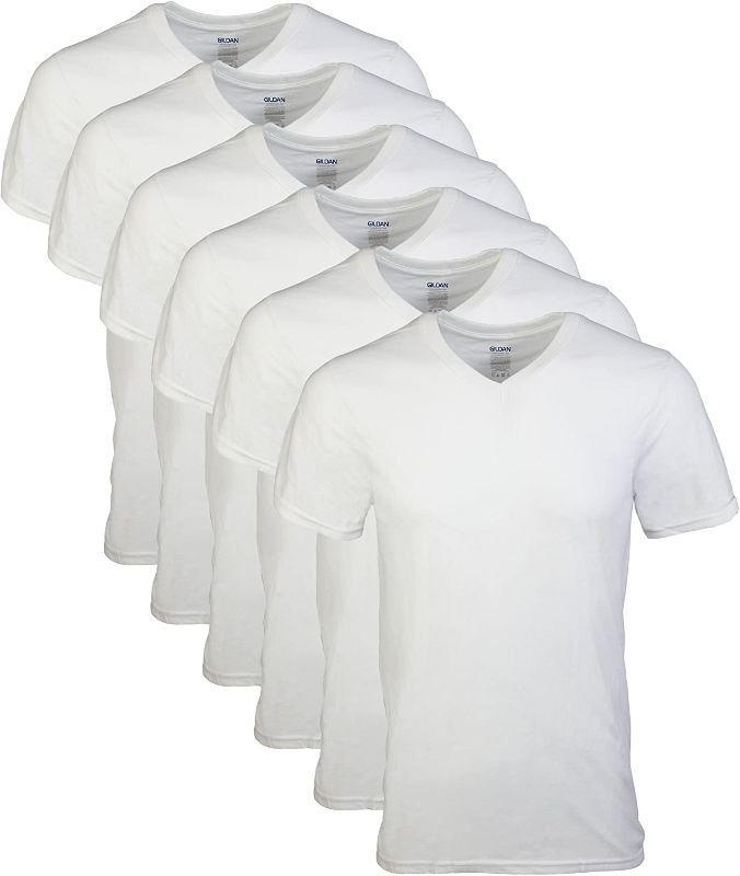 Photo 1 of Gildan Men's V-Neck T-Shirts, 6 PACK
SIZE XL 46-48 WHITE
