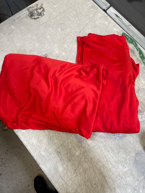 Photo 1 of 10 ft x 10 ft Wrinkle Free Red Backdrop Curtain Panels, Polyester Photography Backdrop Drapes, Wedding Party Home Decoration Supplies Red W5' x H10'(2 panels)