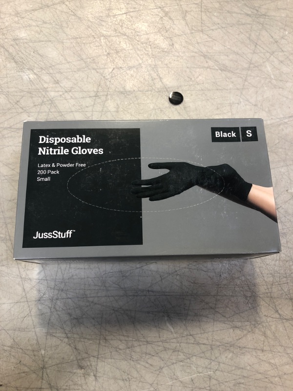 Photo 2 of Black Nitrile Gloves Small, 200 Gloves Disposable Latex Free Powder Free - Food Safe Gloves, Cooking, Cleaning, Beauty Salon, Home and Industrial

