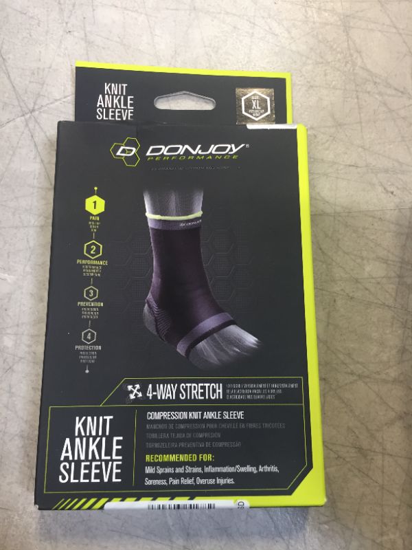 Photo 2 of DonJoy Performance Knit Ankle Sleeve - Lightweight and Low-Profile Compression Ankle sleeve Ideal for Mild Ankle Sprains, Strains, Inflammation, Arthritis, and Soreness - X-Large
