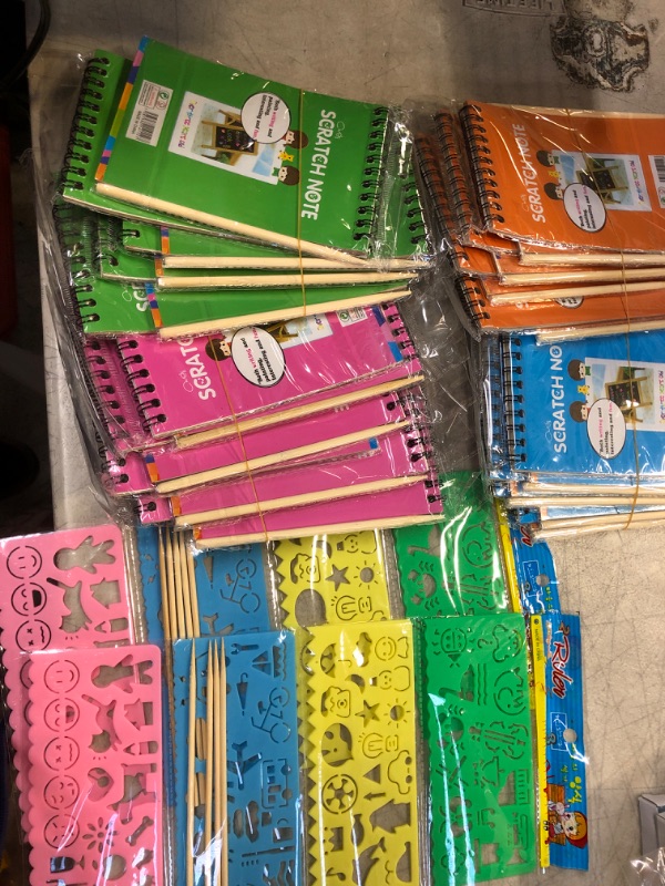 Photo 2 of 32 Pack Scratch Arts and Crafts Notebooks,Scratch Note Pads for Kids,Rainbow Scratch Paper Notes,Sketch Drawing Pads for Party Favors and Travel Activities
