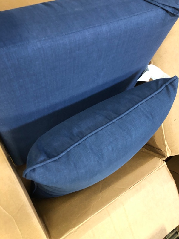 Photo 4 of Arden Selections Outdoor Deep Seating Cushion Set 24 x 24, Sapphire Blue Leala 24 x 24 Sapphire Blue Leala