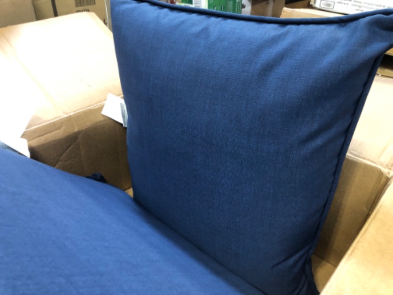 Photo 2 of Arden Selections Outdoor Deep Seating Cushion Set 24 x 24, Sapphire Blue Leala 24 x 24 Sapphire Blue Leala