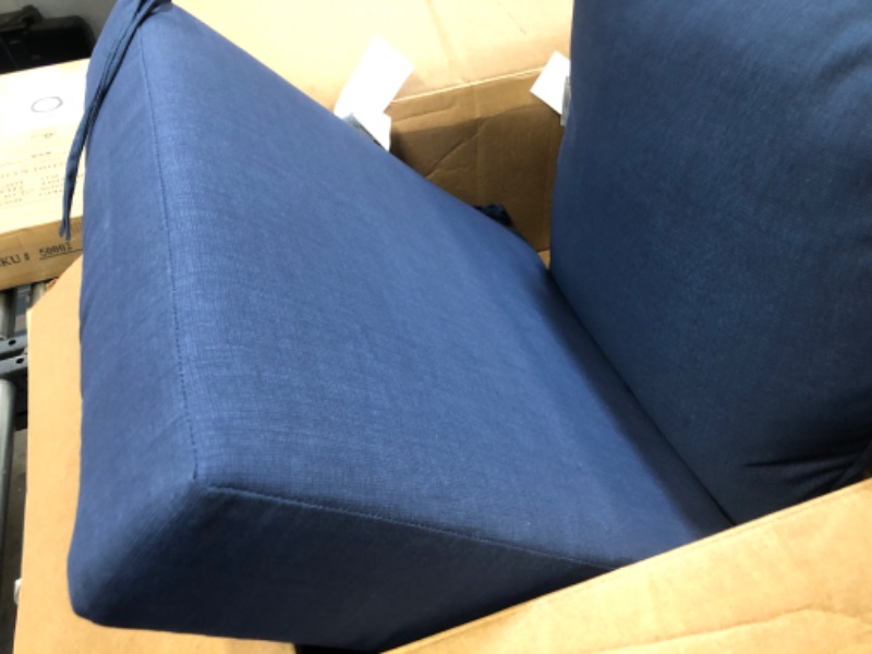 Photo 5 of Arden Selections Outdoor Deep Seating Cushion Set 24 x 24, Sapphire Blue Leala 24 x 24 Sapphire Blue Leala