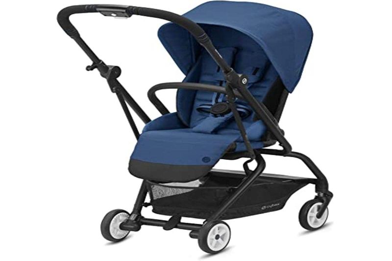 Photo 1 of CYBEX Eezy S Twist 2 Stroller, 360° Rotating Seat, Parent Facing or Forward Facing, One-Hand Recline, Compact Fold, Lightweight Travel Stroller, Stroller for Infants 6 Months+, Navy Blue
