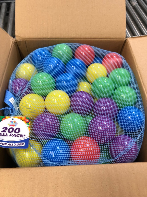 Photo 2 of 200 Ball Pit Balls for Kids – Plastic Ball Refill Pack for Kids | Phthalate and BPA Free Non-Toxic Plastic Ball Pack | Reusable Storage Bag with Zipper – Sunny Days Entertainment