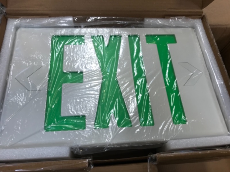 Photo 2 of Ainfox 6 Pack LED Exit Sign Emergency Wall Light, Back -up Letter Cover (green/6pack)