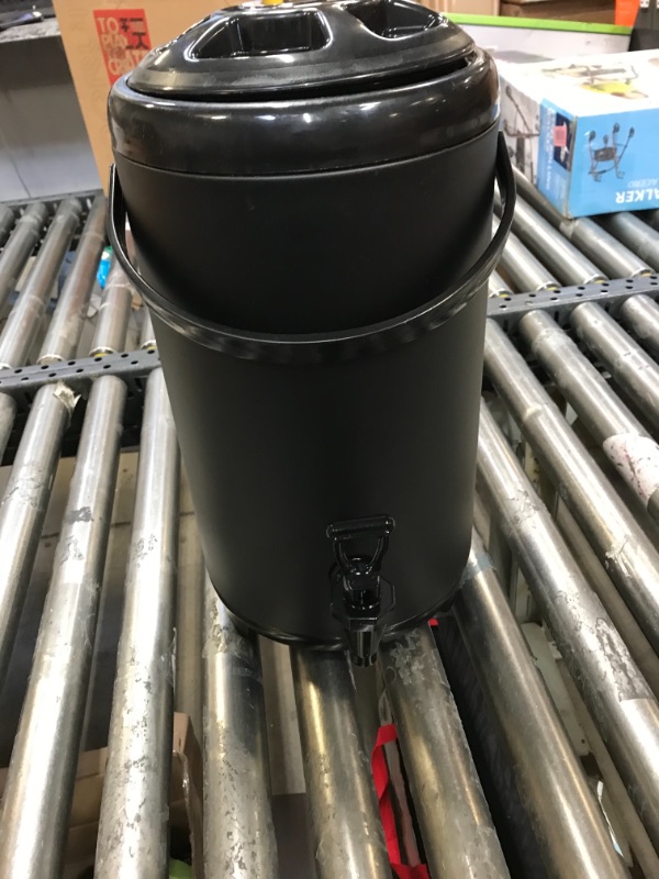Photo 1 of 2.5 Gallon Insulated Beverage Dispenser with Stainless Steel Insulated Double Wall Matte Surface Black for Coffee Tea Milk Soup Family Party Cafe Buffet (1, 12L) 1 12L