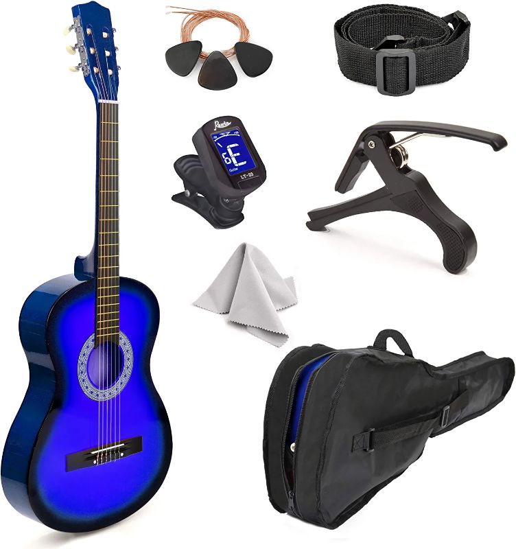 Photo 1 of 30" Wood Classical Guitar with Case and Accessories for Kids/Girls/Boys/Beginners (Blue Gradient)
