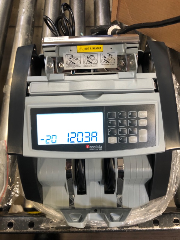 Photo 2 of Cassida 5520 UV/MG - USA Money Counter with ValuCount, UV/MG/IR Counterfeit Detection, Add and Batch Modes - Large LCD Display & Fast Counting Speed 1,300 Notes/Minute UV/MG Counterfeit Detection Detection