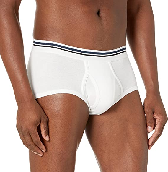 Photo 1 of Amazon Essentials Men's Tag-Free Cotton Briefs, Pack of 7 -- LARGE 
