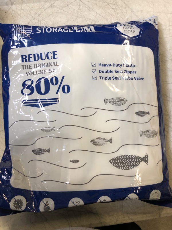 Photo 2 of 16 Combo Vacuum Storage Bags, Reusable Space Saver Vacuum Compression Bags, 16 Pack Durable (8 Large, 8 Medium) Vacuum Sealer Bags for Clothes, Blankets, Pillows, Travel Hand Pump Included --- FACTORY SEALED 