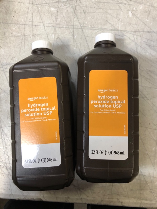 Photo 2 of Amazon Basics Hydrogen Peroxide Topical Solution USP, 32 fluid ounce,2 count  06/2025