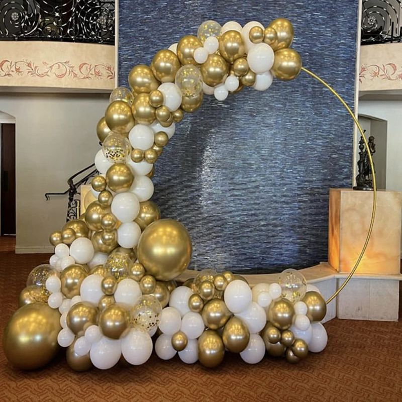 Photo 1 of Aooxpok 133pcs Gold and White Balloon for  Garland Arch Kit ----Balloons only 