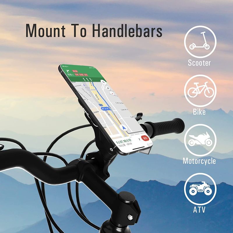 Photo 1 of Bike Phone Mount, Universal Bicycle Motorcycle Cell Phone Mount, 360° Rotatable Adjustable Bike Phone Mount Compatible for All Smartphones