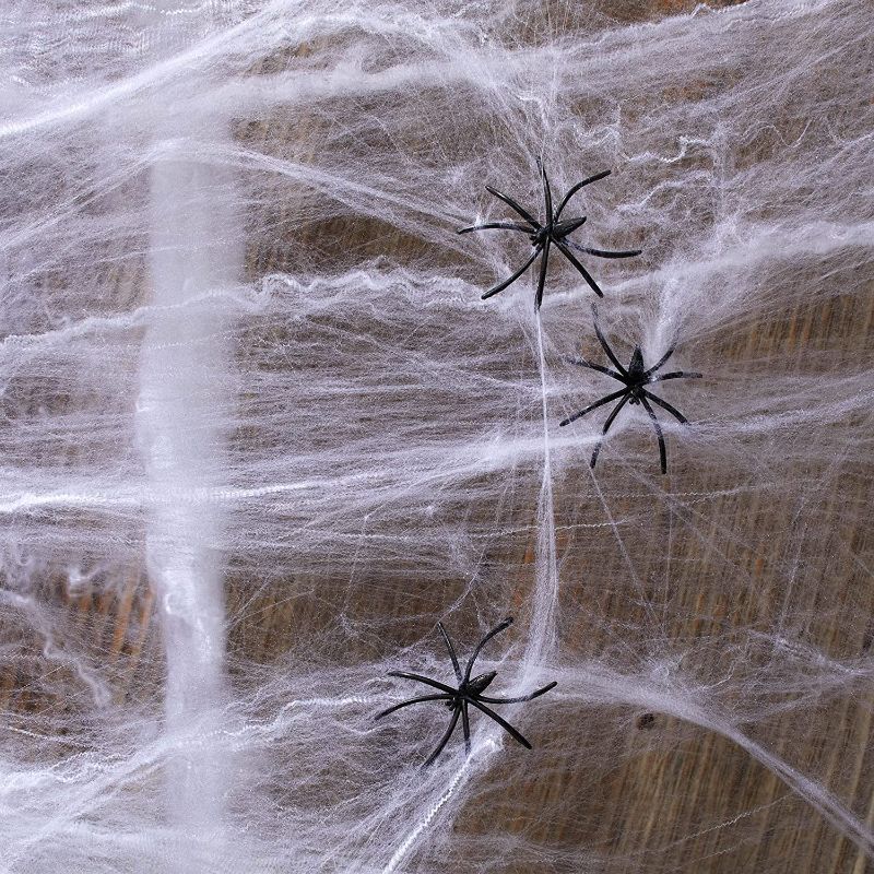 Photo 1 of 2 pack Spider Web,Halloween Decorations Can Be Used As Fake Snow for Indoor Christmas Decorations, Remove Spiders
