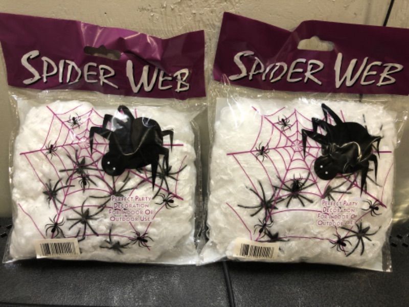 Photo 2 of 2 pack Spider Web,Halloween Decorations Can Be Used As Fake Snow for Indoor Christmas Decorations, Remove Spiders
