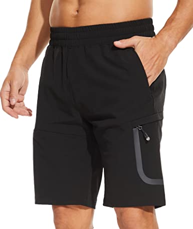 Photo 1 of Deer Lady Mens Hiking Shorts Quick Dry Lightweight Waterproof Athletic Shorts with Zipper Pockets --- XL
