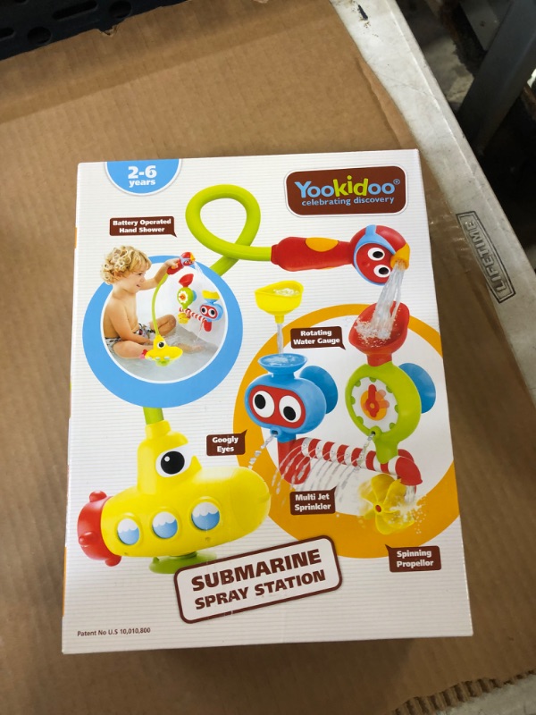 Photo 2 of Yookidoo Bath Toy - Submarine Spray Station - Battery Operated Water Pump with Hand Shower Googly Eyes Water Spinner - Many Ways to Play (Age 2-6 Yea
FACTORY SEALED