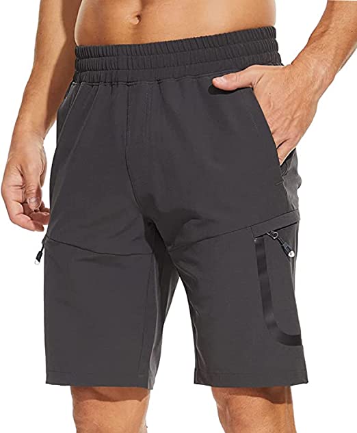 Photo 1 of Deer Lady Mens Hiking Shorts Quick Dry Lightweight Waterproof Athletic Shorts with Zipper Pockets, XL
