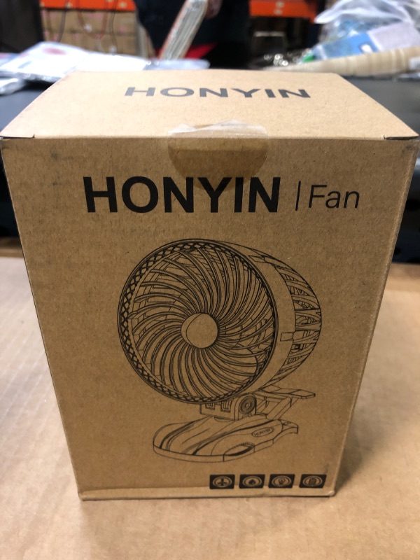 Photo 3 of HONYIN 5000mAh Rechargeable Battery Operated Clip on Fan, 6'' CVT Small Desk Fan with Sturdy Clamp, Quiet Operation, Little Personal Cooling Fan for Bedroom Stroller Office Treadmill----factory sealed