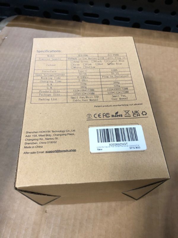 Photo 1 of HONYIN 5000mAh Rechargeable Battery Operated Clip on Fan, 6'' CVT Small Desk Fan with Sturdy Clamp, Quiet Operation, Little Personal Cooling Fan for Bedroom Stroller Office Treadmill---factory Sealed