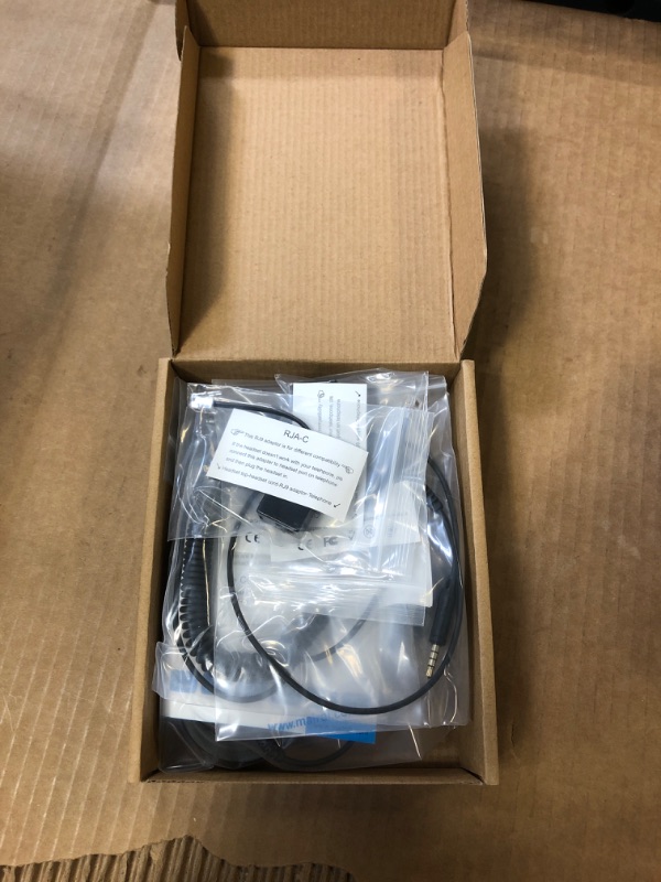 Photo 2 of MAIRDI Office Headset with Noise Canceling Microphone, Including RJ9 & 3.5mm Connectors for Landline Deskphone and Smartphone PC Laptops, Call Center Telephone Headset for Grandstream