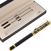 Photo 1 of Bleboss luxury Elegant Fancy Writing Pen Sets for Men Gift, Black Metal Cool Journaling Pens for Women, Nice Quality Executive Ballpoint Pen for Business Office Team Birthday Students Teachers Gifts
