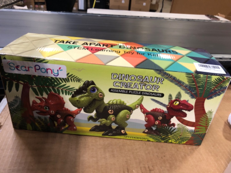 Photo 2 of 3 Pcs Take Apart Dinosaur Toys for 3 4 5 6 7 Year Old Boys Birthday Gifts with Dinosaur Eggs, Kids STEM Toys Dinosaur Toys for Kids 3-5 5-7 with Electric Drill---factory sealed