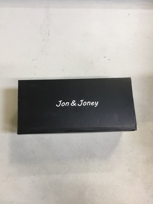 Photo 1 of JON&JONEY Polarized Sports Sunglasses Men's Riding Running Beach Volleyball Tennis TR Anti-UV Black Gray Water Silver Color: Matte Black-grey Temple


