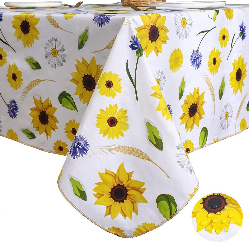 Photo 1 of YADA Heavy Duty Vinyl Tablecloth with Flannel Backing Waterproof Oil-Proof Wipeable PVC Table Cloth for Restaurants Picnic Dining Durable Table Cover Used Indoor/Outdoor(Daisy, 60X102 Inch Rectangle)
FACTORY SEALED
