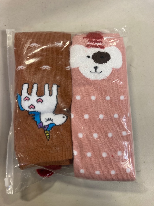 Photo 3 of Flanhiri Kids Toddler Girls Knee High Socks Cartoon Animal Warm Cotton Stockings 6 Pairs- Set 2
