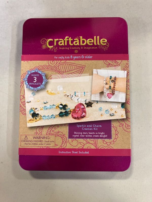 Photo 2 of Craftabelle – Sparkle and Charm Creation Kit – Bracelet Making Kit – 141pc Jewelry Set with Crystal Beads – DIY Jewelry Sets for Kids Aged 8 Years +
( FACTORY SEALED )