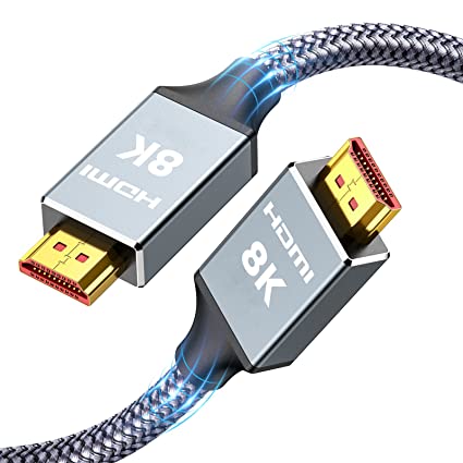 Photo 1 of 8K 60HZ HDMI Cable, Capshi HD 48Gbps High Speed HDMI Braided Cord-4K@120Hz 8K@60Hz, DTS:X, HDCP 2.2 & 2.3, HDR 10 Compatible with TV, PS4 PS5,Monitor,PC and More (6.6Feet)
