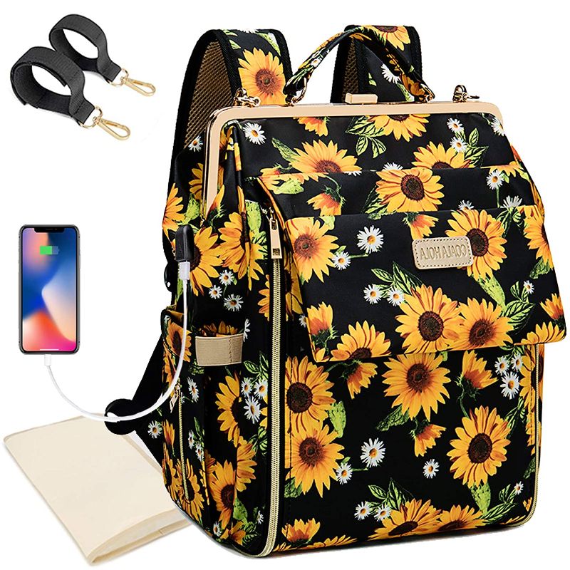 Photo 1 of COALA HOLA Baby Diaper Backpack with Changing Pad, Multi-function Baby Bag, Waterproof Diaper Bags
Color: Sunflower Diaper Bag
