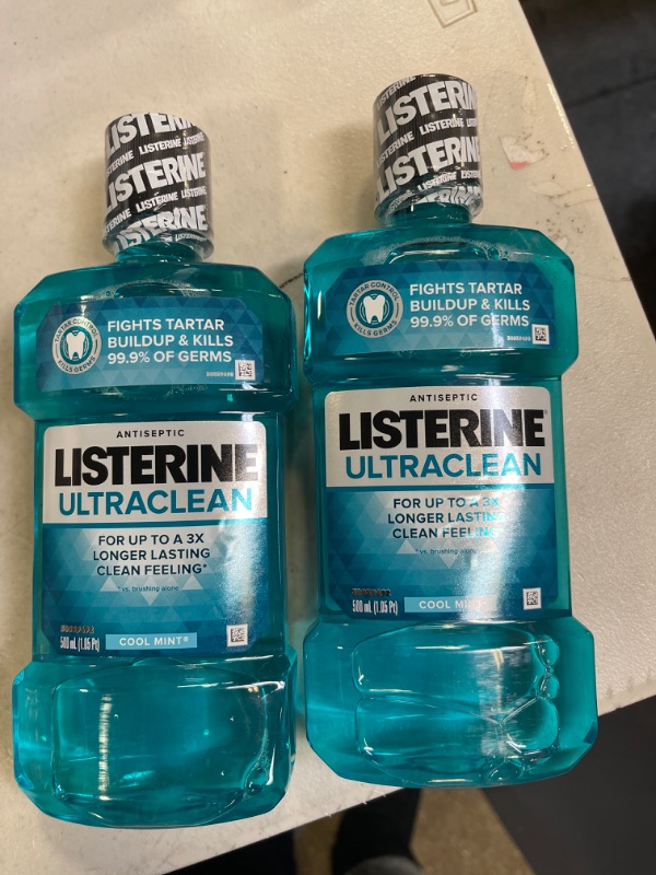 Photo 2 of 2 PACK Listerine Ultraclean Antiseptic Mouthwash for Gingivitis, Plaque & Tartar, Mint, 500 mL
Cool Mint
