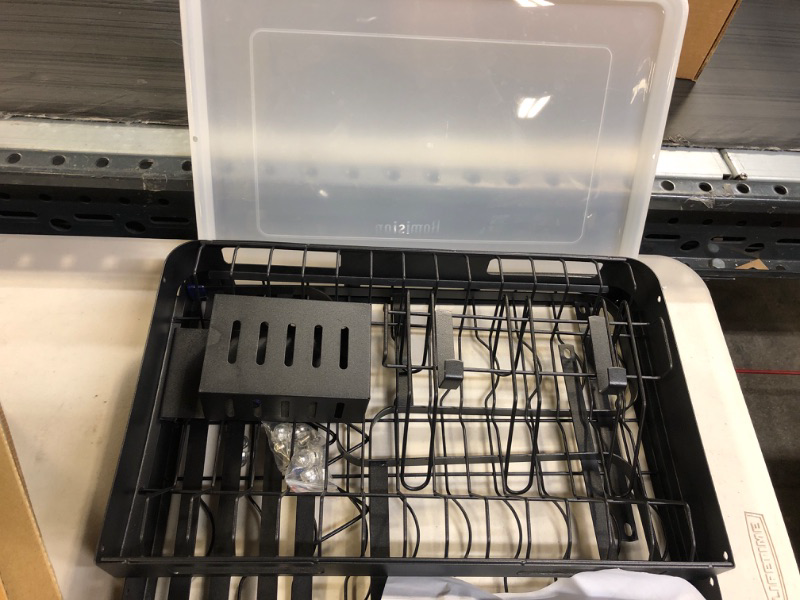 Photo 1 of 2 Tier Dish Drying Rack, romision 304 Stainless Steel Large Dish Rack and Drainboard Set with Utensil Holder, Cup Holder and Water Tray, Dish Drainer for Kitchen Counter Space-Saving(Black) Black-large